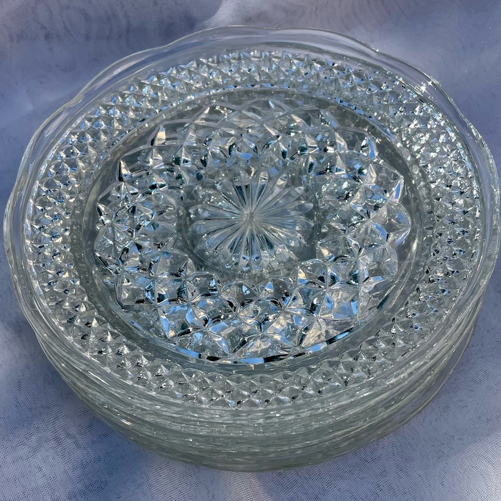 Set of 5 Glass Appetizer / Bread Plates WEXFORD Pattern